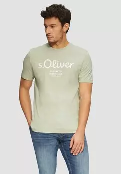 Футболка с принтом s.Oliver, песочный