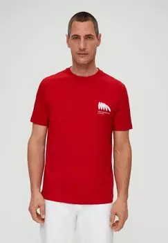 Футболка с принтом s.Oliver, ярко-красный