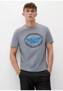 Футболка с принтом s.Oliver, серый