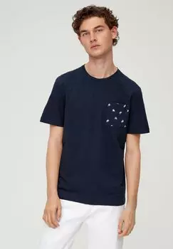 Футболка с принтом s.Oliver, темно-синий