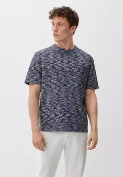 Футболка с принтом s.Oliver, темно-синий меланж