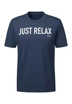 Футболка с принтом s.Oliver, темно-синяя