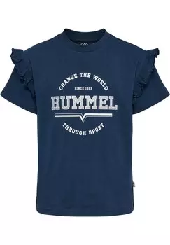 Футболка с принтом S/S Hummel, цвет dress blues