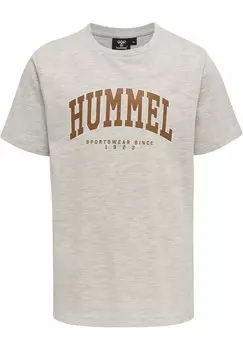 Футболка с принтом S/S Hummel, цвет light grey melange