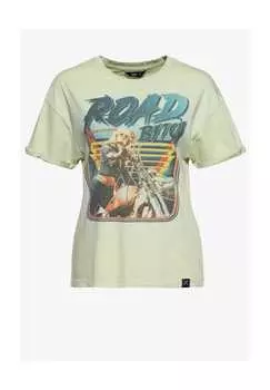 Футболка с принтом с сексуальным принтом королева дорог Queen Kerosin, зеленый