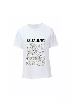Футболка с принтом Salsa Jeans, белый