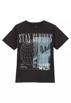 Футболка с принтом SAMI SHORT SLEEVE EMBELLISHED Cotton On, цвет charcoal