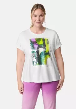 Футболка с принтом Samoon, белый