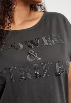 Футболка с принтом Samoon, черный