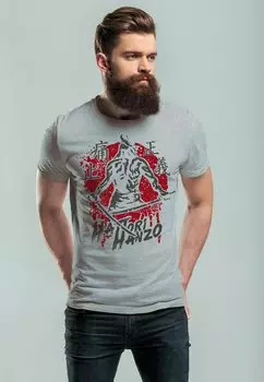 Футболка с принтом SAMURAI JAPANISCHE SCHRIFTZEICHEN SCHR Neverless, цвет grau