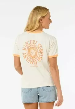Футболка с принтом SAN CARLOS RINGER Rip Curl, бежевый