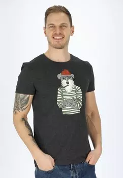 Футболка с принтом SAN DIEGO Denim Factory, цвет Charcoal Melange