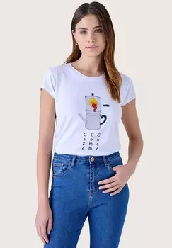 Футболка с принтом SANDRA Camomilla Italia, белый