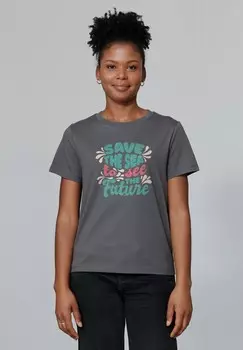 Футболка с принтом SAVE THE SEA watapparel, антрацит