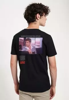 Футболка с принтом Scarface He Wanted To Live The American Dream Henry Tiger, черный