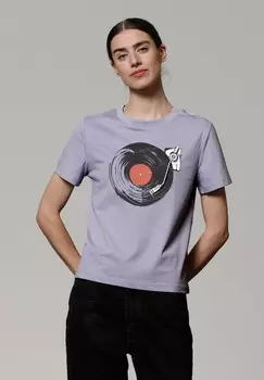 Футболка с принтом SCHALLPLATTE watapparel, фиолетовый