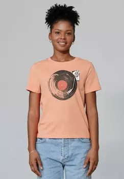 Футболка с принтом SCHALLPLATTE watapparel, светло-розовый