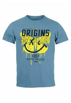 Футболка с принтом SCHMETTERLING MAKE YOUR OWN HI Neverless, светло-голубой