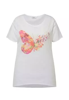 Футболка с принтом SCHMETTERLINGS- RUNDHALS HALBARM Angel of Style, белый