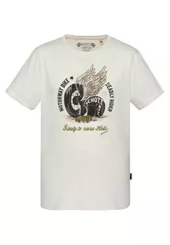 Футболка с принтом Schott, белый