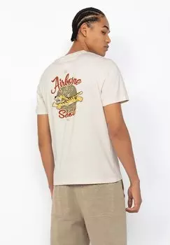 Футболка с принтом Schott, бежевый