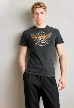 Футболка с принтом Schott, черный