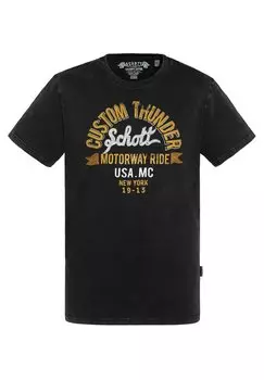 Футболка с принтом Schott, черный