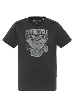 Футболка с принтом Schott, черный