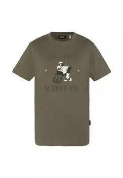 Футболка с принтом Schott, цвет Kaki