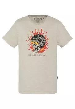 Футболка с принтом Schott, серый