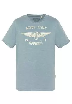 Футболка с принтом Schott, синий
