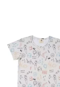 Футболка с принтом SCHULANFANG Walkiddy, белый