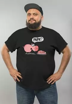 Футболка с принтом SCHWEIN FERKEL STEAK PAPA SARKASMUS FR FLEISCHE Moonworks, цвет schwarz