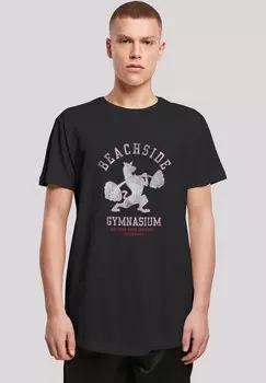 Футболка с принтом SCOOBY DOO BEACHSIDE GYMNASIUM GYM LIFTING BODYBUILDING F4NT4STIC, цвет black