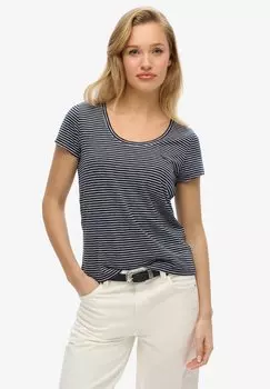 Футболка с принтом SCOOP NECK Superdry, синий