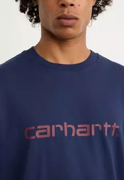 Футболка с принтом SCRIPT Carhartt WIP, синий