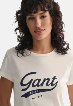 Футболка с принтом SCRIPT GRAPHIC GANT, кремовый