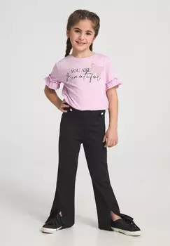 Футболка с принтом SCRITTA E PATCH STRASS Terranova, цвет Lilla Chiaro