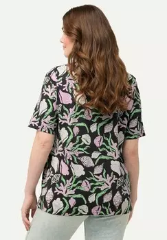 Футболка с принтом SEASHELL SHORT SLEEVE Ulla Popken, темно-серый