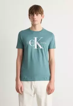 Футболка с принтом SEASONAL MONOLOGO TEE Calvin Klein Jeans, синий