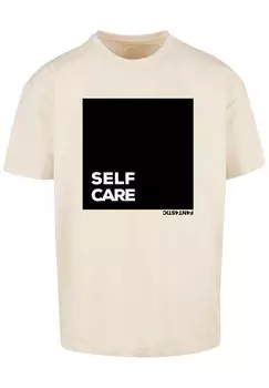 Футболка с принтом SELF CARE OVERSIZE F4NT4STIC, песочный