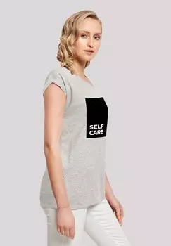 Футболка с принтом SELF CARE SHORT SLEEVE F4NT4STIC, серый