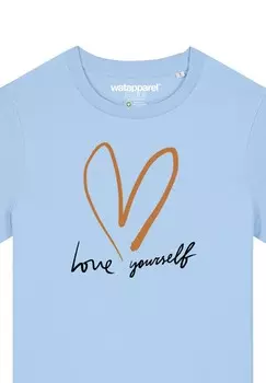 Футболка с принтом SELF LOVE watapparel, светло-голубой