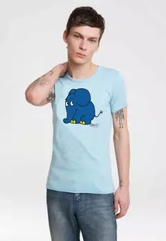 Футболка с принтом SENDUNG MIT DER MAUS ELEFANT LOGOSHIRT, цвет hellblau