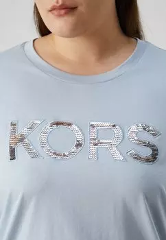 Футболка с принтом Sequin Classic Tee Michael Kors, синяя