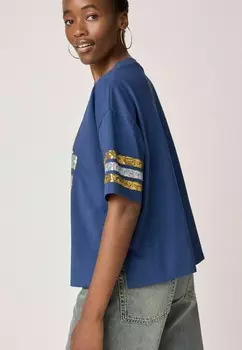 Футболка с принтом SEQUIN VARSITY GRAPHIC Next, синий