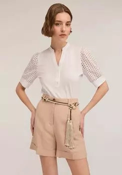 Футболка с принтом SERAFINO CON MANICHE SANGALLO Motivi, белый