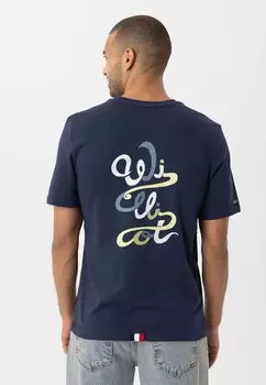 Футболка с принтом SERGIO Williot, темно-синий