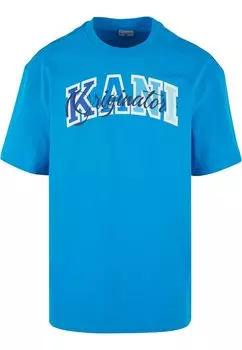 Футболка с принтом Serif Originator Karl Kani, цвет морской волны