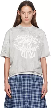 Футболка с принтом серой штукатурки Acne Studios, Faded black